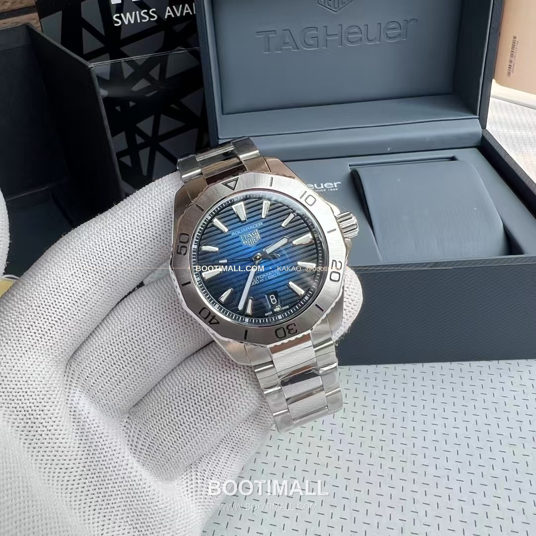 태그호이어 아쿠아레이서 선레이 다이얼 스틸 오토매틱 시계 TAG Heuer Aquaracer Sunray Dial Steel Automatic Watch 40mm 5