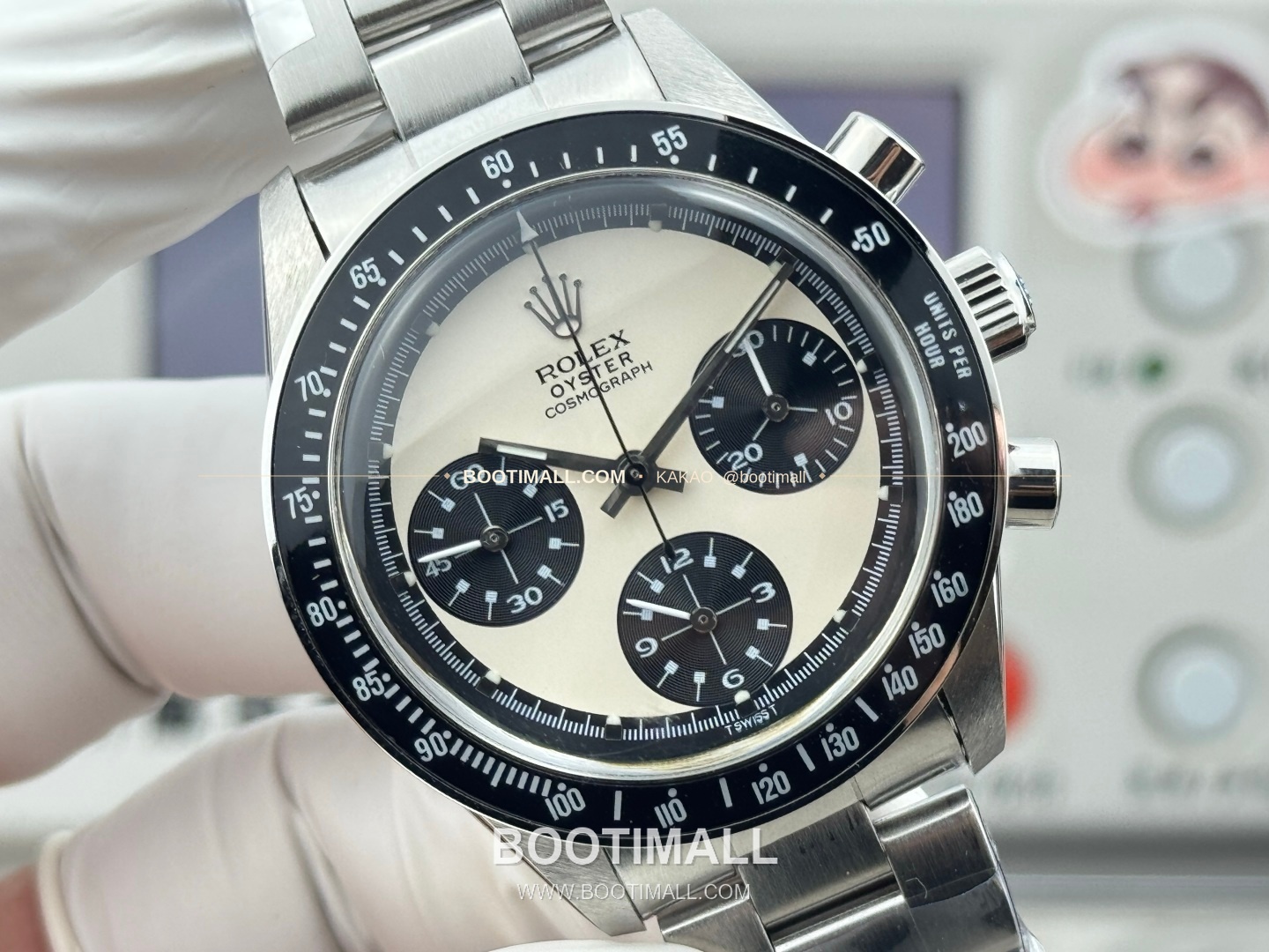 롤렉스 데이토나 뉴먼 팬더다이얼 핸드와인딩 크로노그래프 Rolex Daytona Newman Panda Dial Hand Winding Chronograph 37mm 4