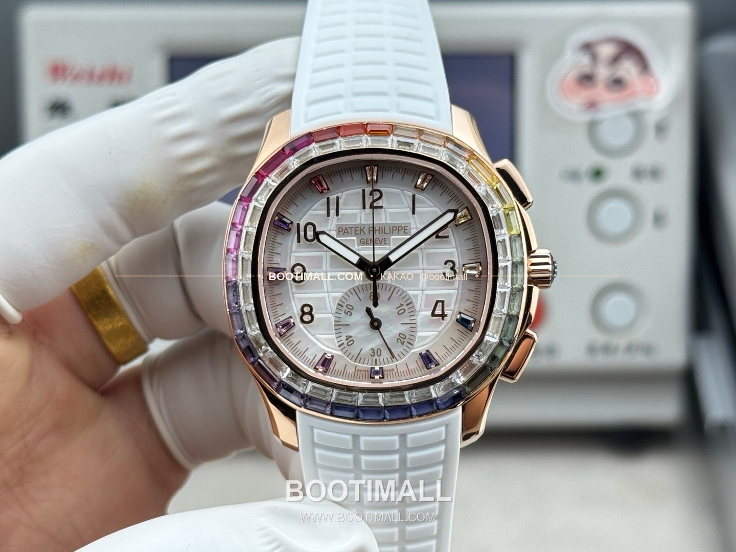 파텍필립 아쿠아넛 루체 로즈골드 레인보우 다이아 크로노그래프 오토매틱 Patek Philippe Aquanaut Luce Rose Gold Rainbow Diamond Chronograph Automatic 7968 39.9mm 1