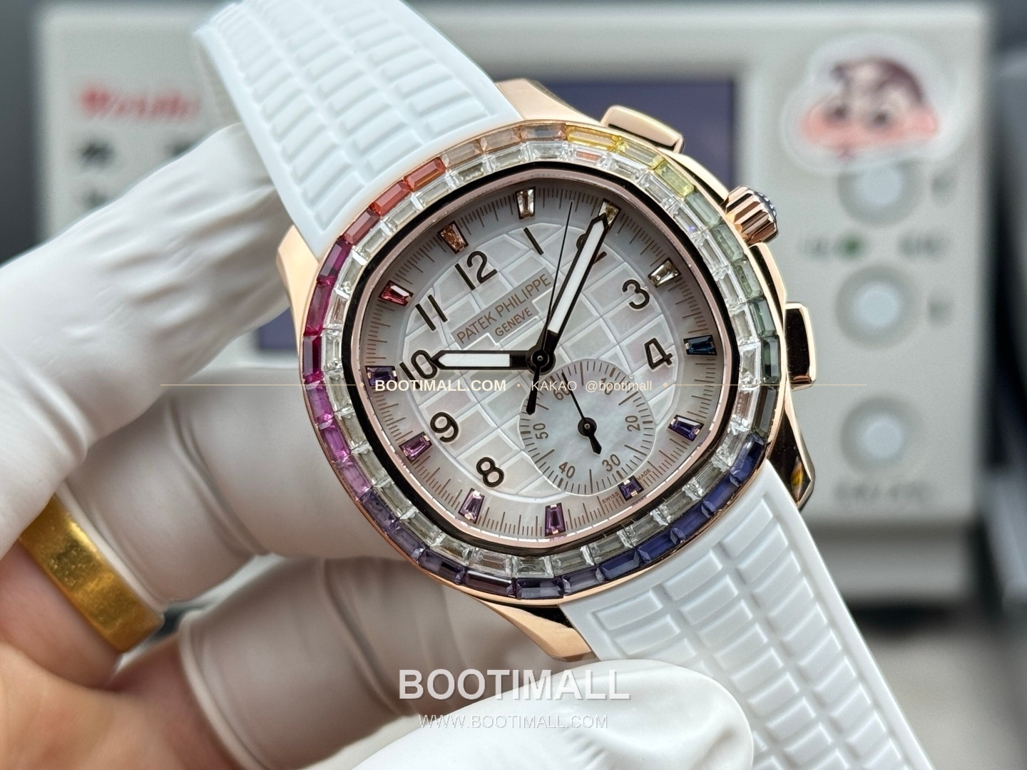 파텍필립 아쿠아넛 루체 로즈골드 레인보우 다이아 크로노그래프 오토매틱 Patek Philippe Aquanaut Luce Rose Gold Rainbow Diamond Chronograph Automatic 7968 39.9mm 2
