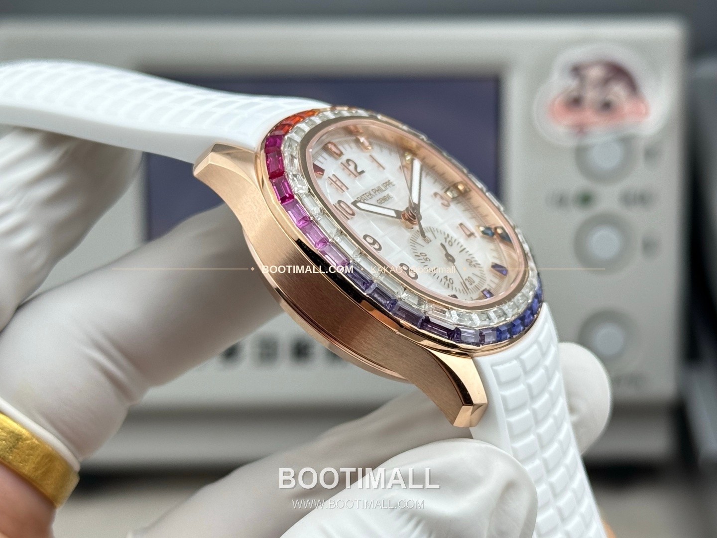 파텍필립 아쿠아넛 루체 로즈골드 레인보우 다이아 크로노그래프 오토매틱 Patek Philippe Aquanaut Luce Rose Gold Rainbow Diamond Chronograph Automatic 7968 39.9mm 6