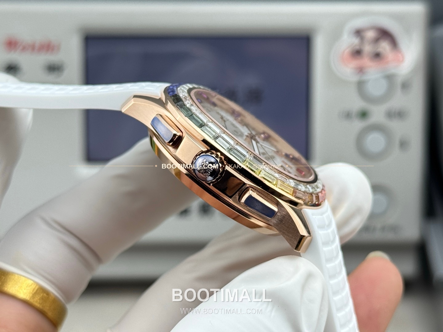 파텍필립 아쿠아넛 루체 로즈골드 레인보우 다이아 크로노그래프 오토매틱 Patek Philippe Aquanaut Luce Rose Gold Rainbow Diamond Chronograph Automatic 7968 39.9mm 7