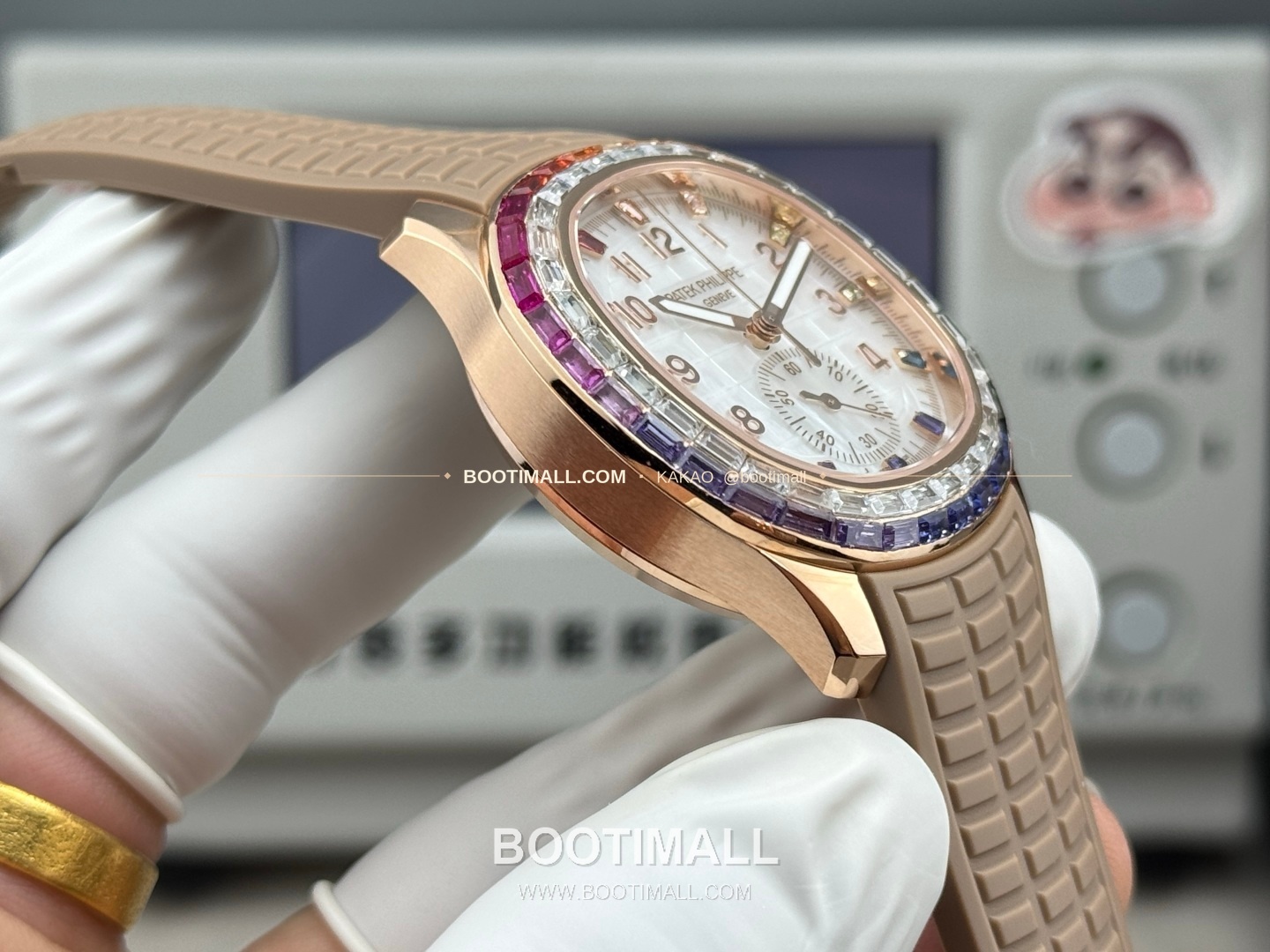파텍필립 아쿠아넛 루체 로즈골드 레인보우 다이아 크로노그래프 오토매틱 Patek Philippe Aquanaut Luce Rose Gold Rainbow Diamond Chronograph Automatic 7968 39.9mm 6