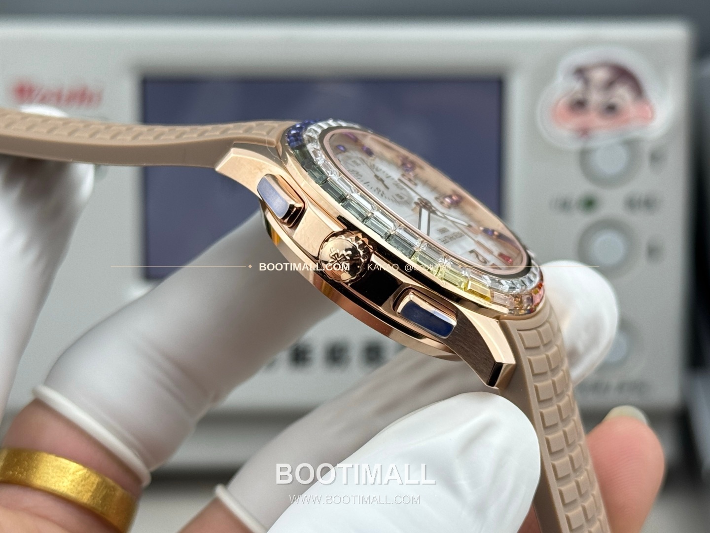 파텍필립 아쿠아넛 루체 로즈골드 레인보우 다이아 크로노그래프 오토매틱 Patek Philippe Aquanaut Luce Rose Gold Rainbow Diamond Chronograph Automatic 7968 39.9mm 7