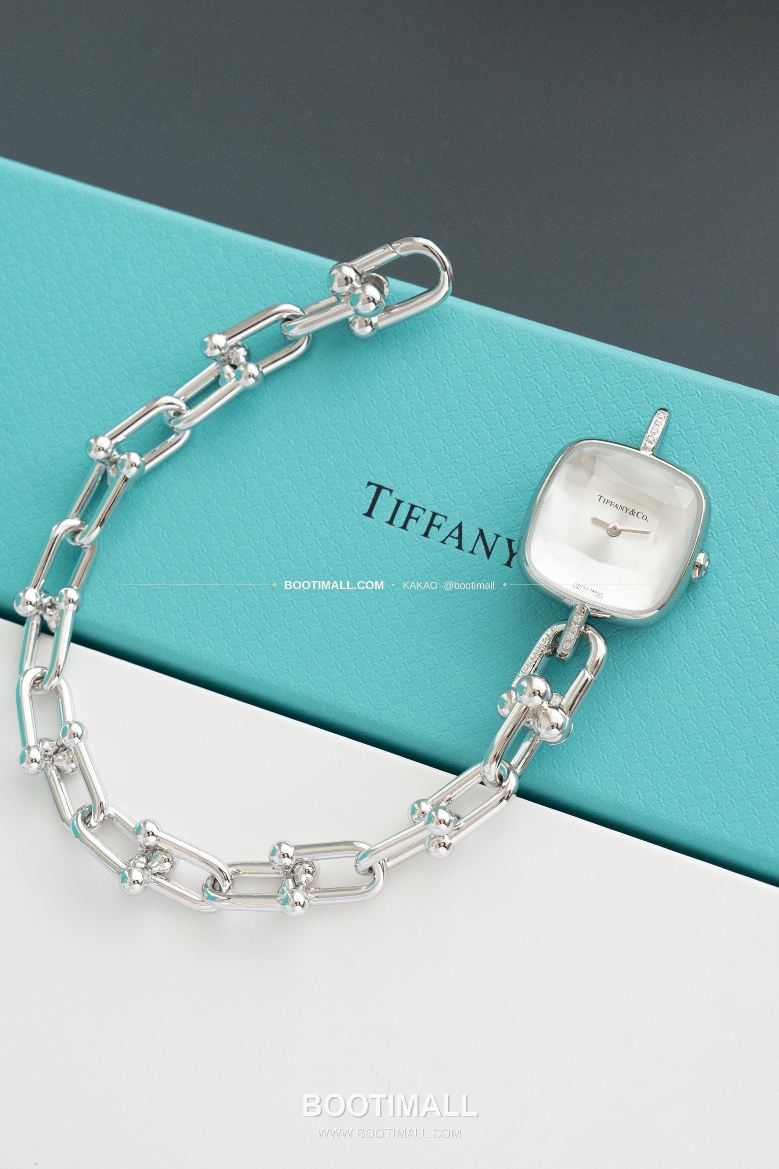 티파니 하드웨어 스틸 다이아 브레이슬릿 쿼츠 Tiffany Hardware Steel Diamond Bracelet Quartz 24mm 3