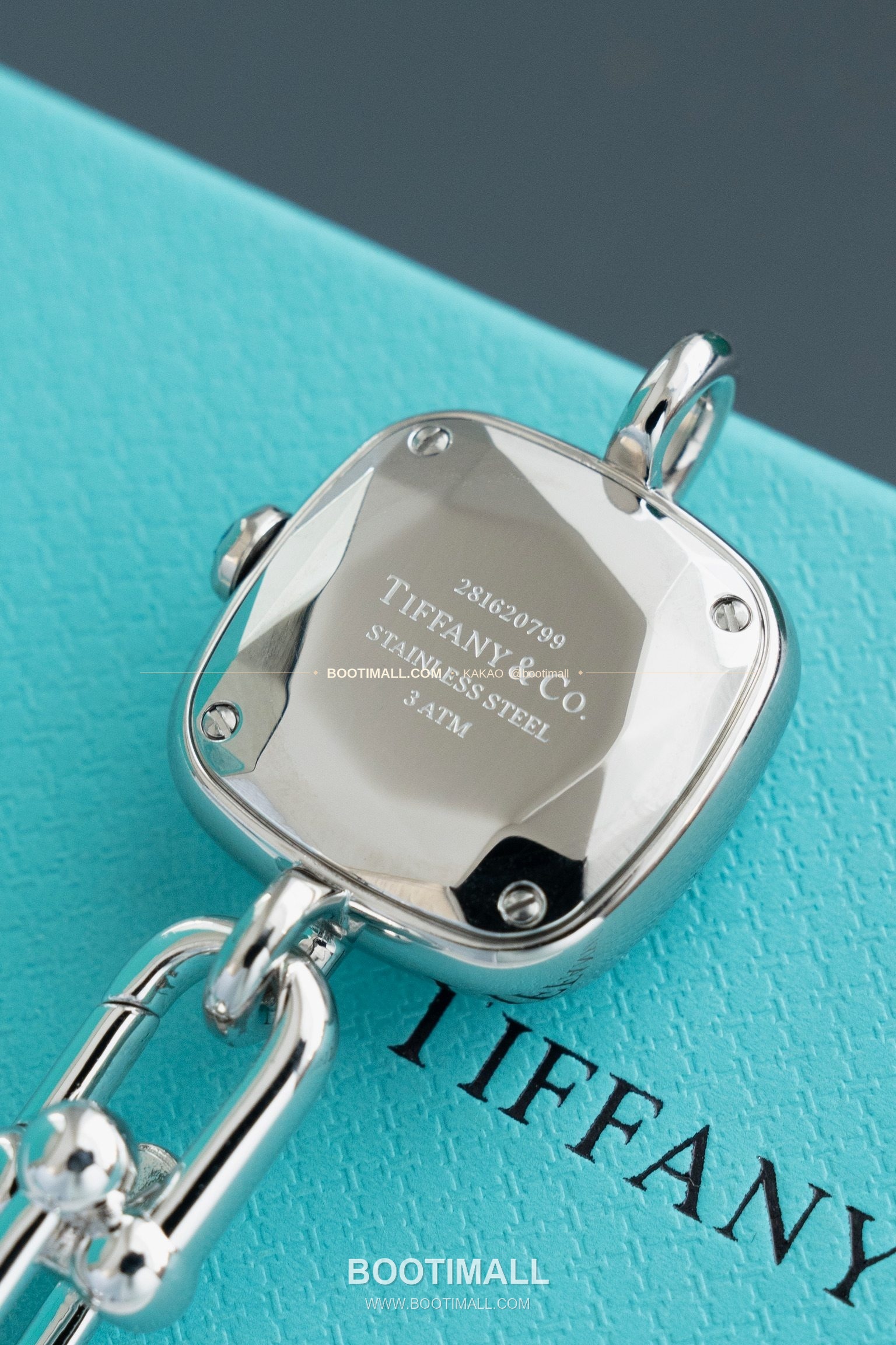 티파니 하드웨어 스틸 다이아 브레이슬릿 쿼츠 Tiffany Hardware Steel Diamond Bracelet Quartz 24mm 6