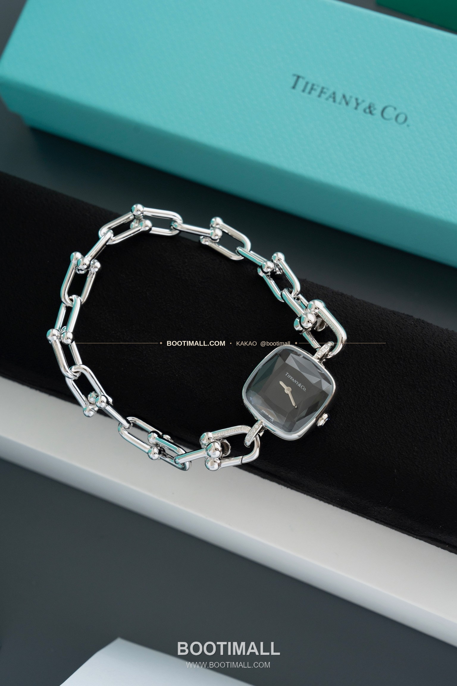 티파니 하드웨어 스틸 다이아 브레이슬릿 쿼츠 Tiffany Hardware Steel Diamond Bracelet Quartz 24mm 2