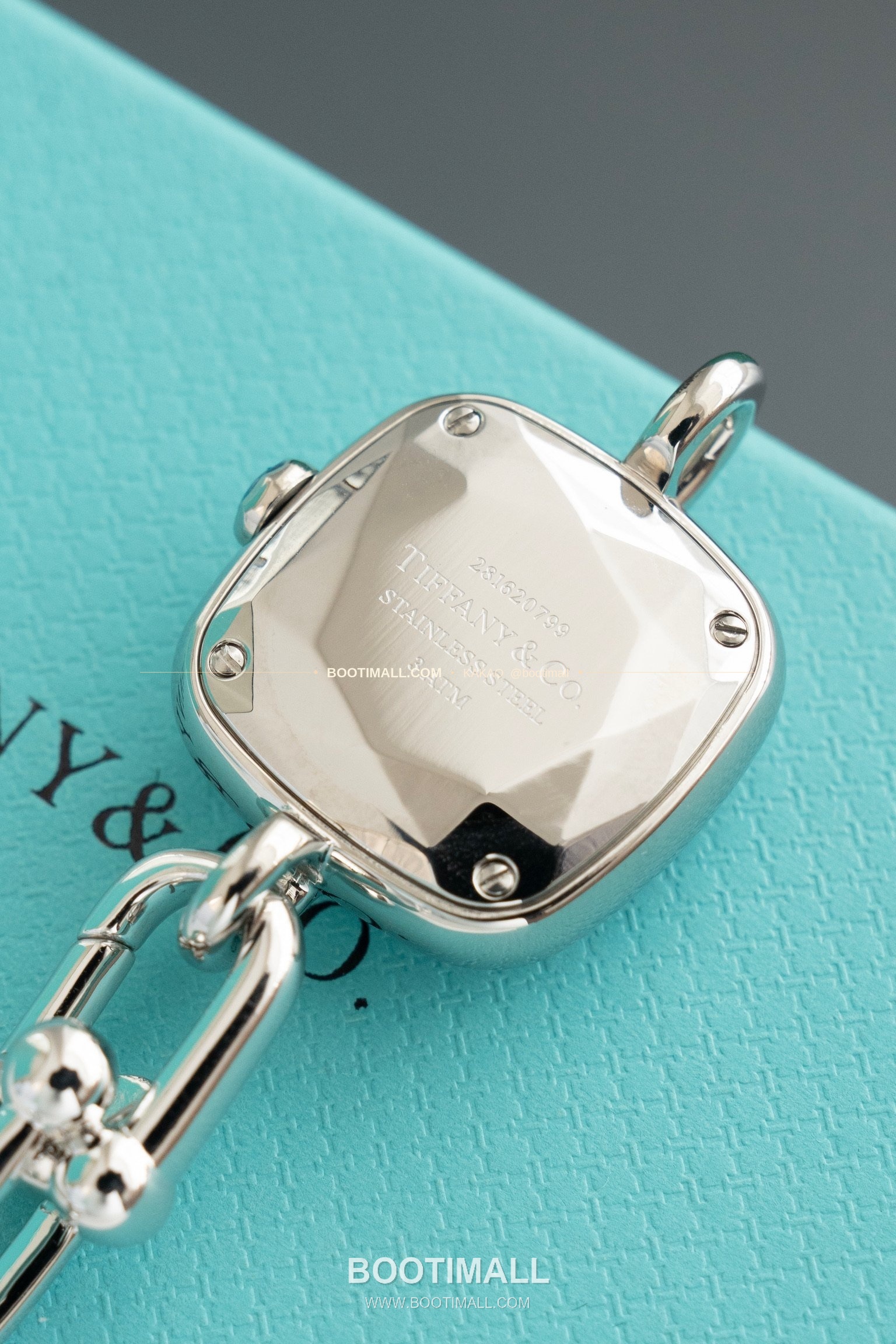 티파니 하드웨어 스틸 다이아 브레이슬릿 쿼츠 Tiffany Hardware Steel Diamond Bracelet Quartz 24mm 7