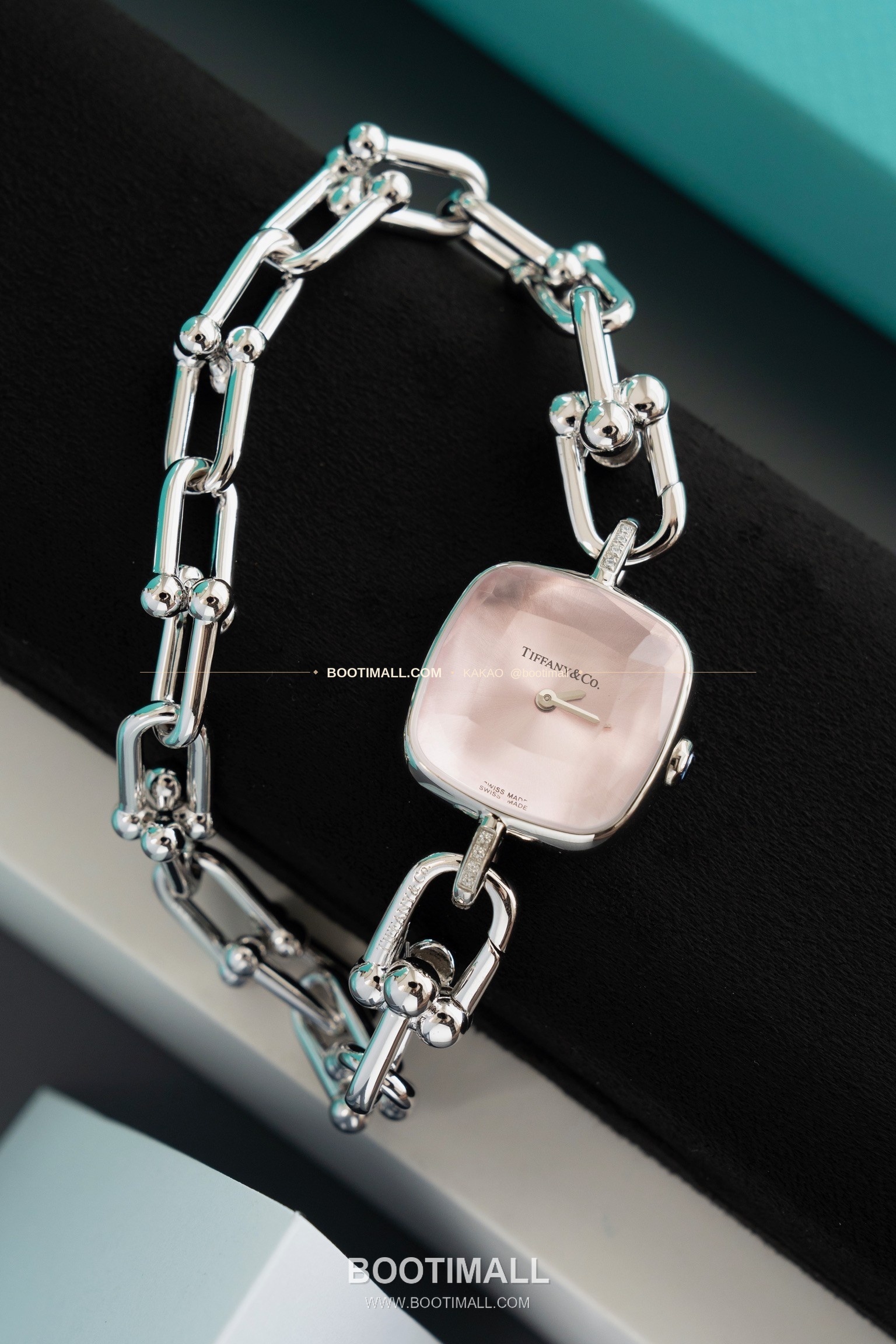 티파니 하드웨어 스틸 다이아 브레이슬릿 쿼츠 Tiffany Hardware Steel Diamond Bracelet Quartz 24mm 2