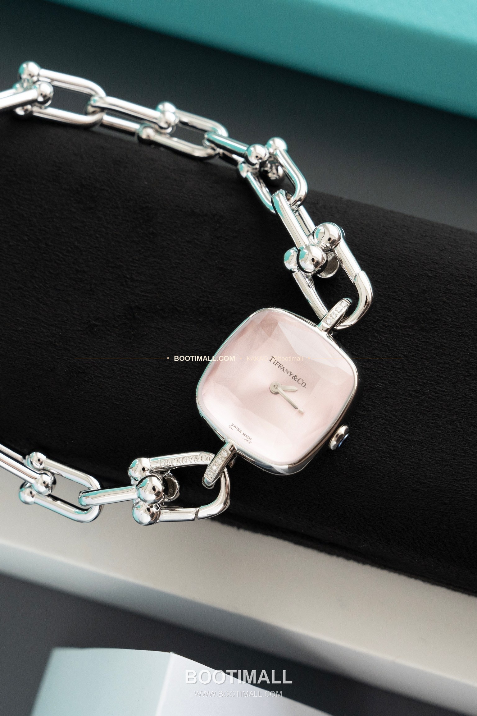 티파니 하드웨어 스틸 다이아 브레이슬릿 쿼츠 Tiffany Hardware Steel Diamond Bracelet Quartz 24mm 3