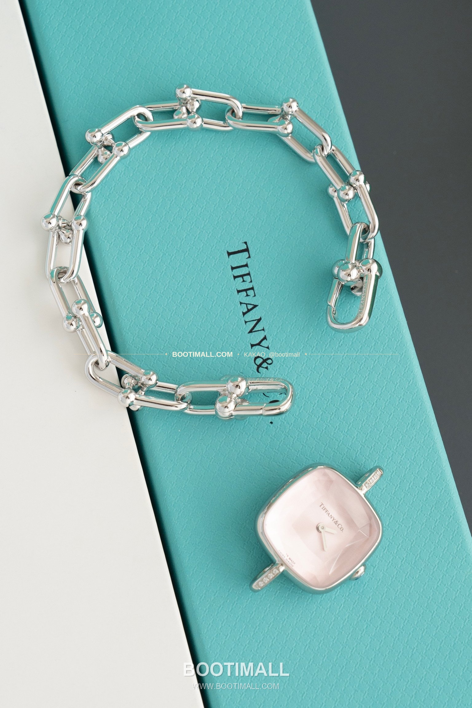 티파니 하드웨어 스틸 다이아 브레이슬릿 쿼츠 Tiffany Hardware Steel Diamond Bracelet Quartz 24mm 4