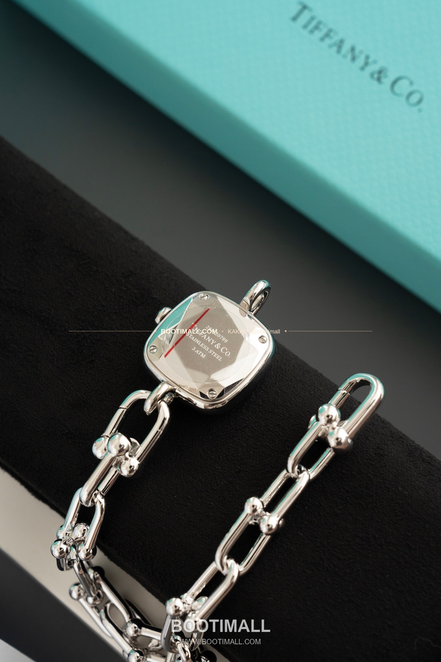 티파니 하드웨어 스틸 다이아 브레이슬릿 쿼츠 Tiffany Hardware Steel Diamond Bracelet Quartz 24mm 5