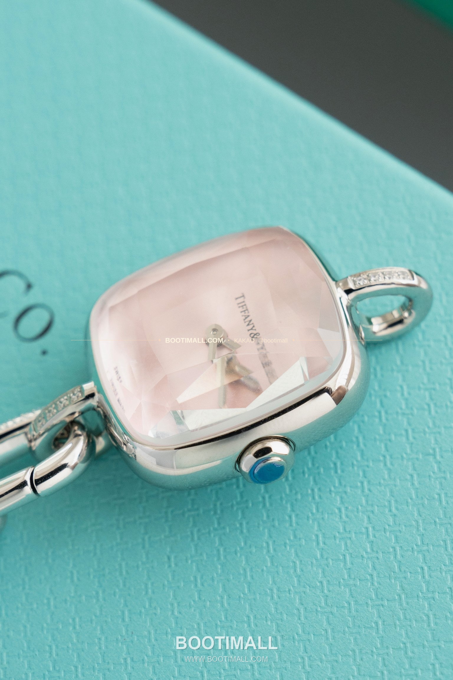 티파니 하드웨어 스틸 다이아 브레이슬릿 쿼츠 Tiffany Hardware Steel Diamond Bracelet Quartz 24mm 7