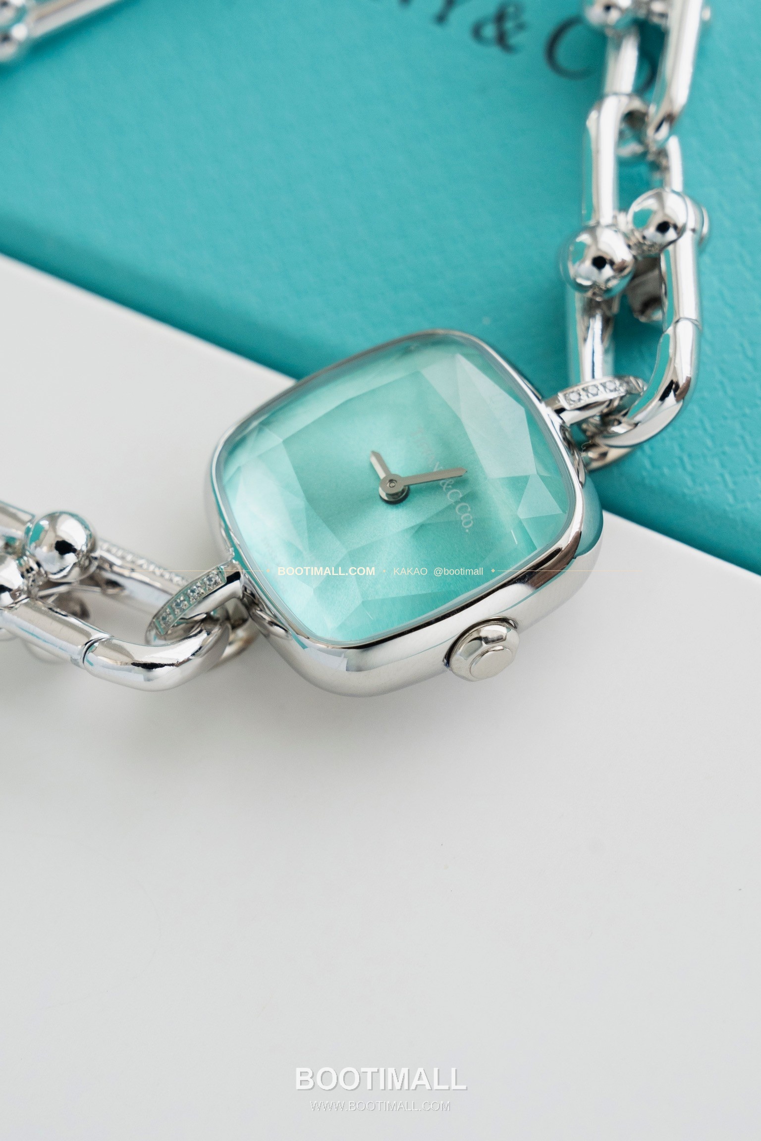 티파니 하드웨어 스틸 다이아 브레이슬릿 쿼츠 Tiffany Hardware Steel Diamond Bracelet Quartz 24mm 4