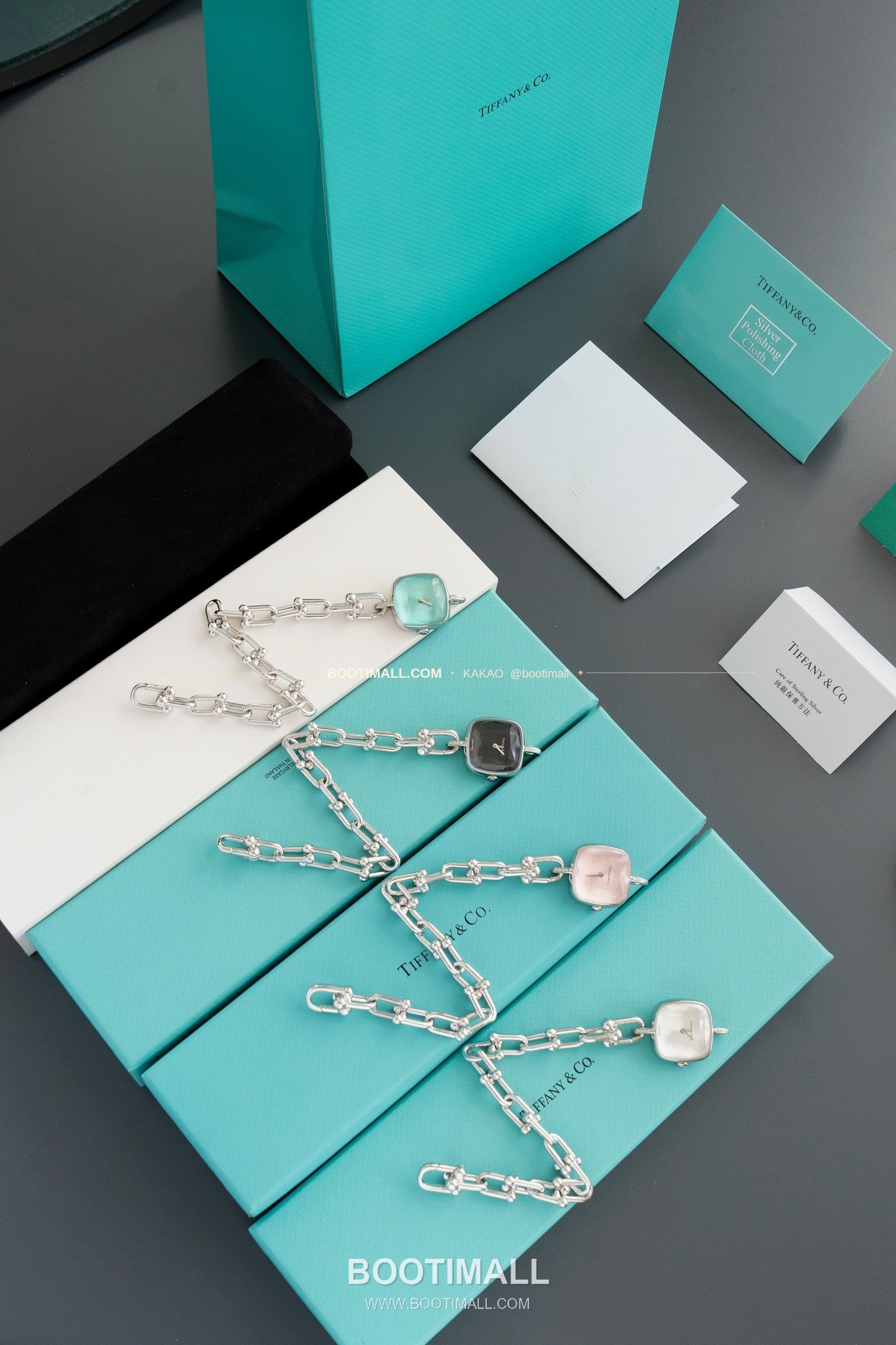 티파니 하드웨어 스틸 다이아 브레이슬릿 쿼츠 Tiffany Hardware Steel Diamond Bracelet Quartz 24mm 11