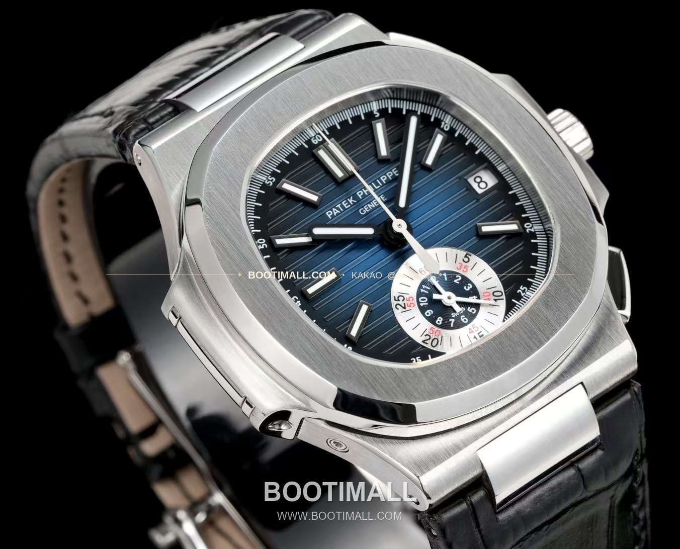 파텍필립 노틸러스 스틸 블루다이얼 크로노그래프 오토매틱 Patek Philippe Nautilus Steel Blue Dial Chronograph Automatic 5980 40.5mm 5
