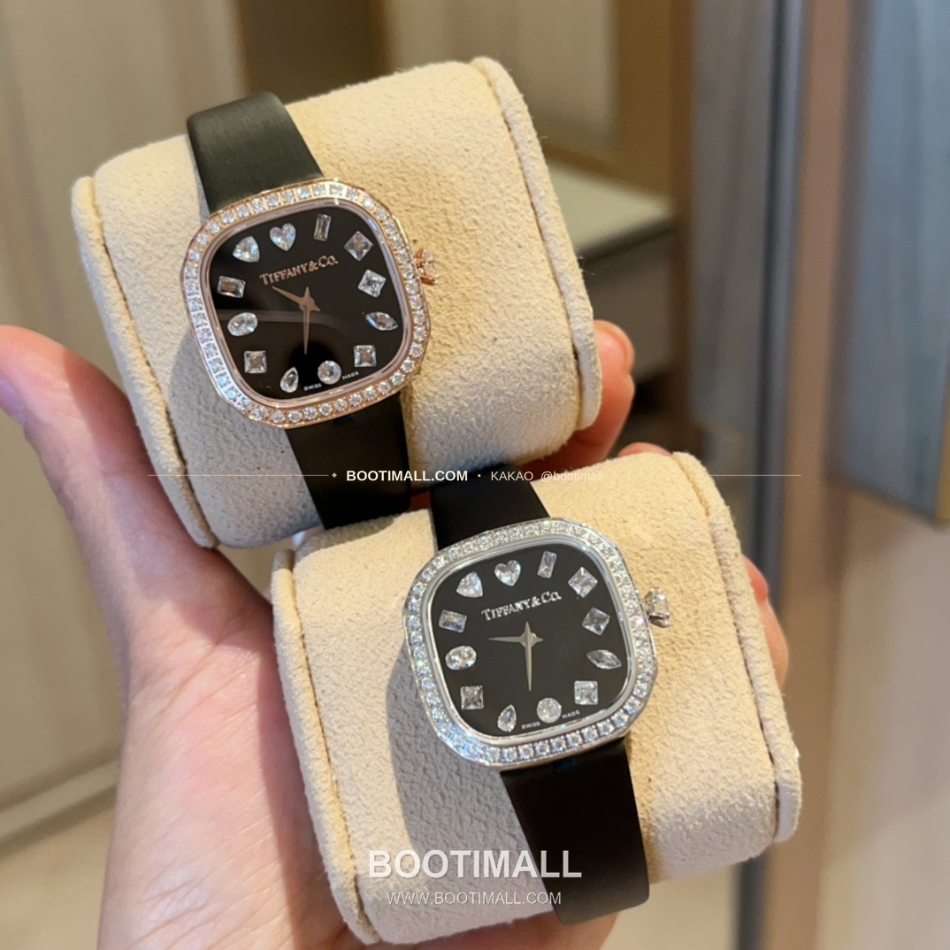 티파니 스퀘어 스틸 다이아 크라운 쿼츠 Tiffany Square Steel Diamond Crown Quartz 28mm 5