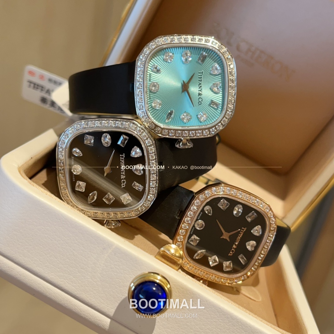 티파니 스퀘어 스틸 다이아 크라운 쿼츠 Tiffany Square Steel Diamond Crown Quartz 28mm 8