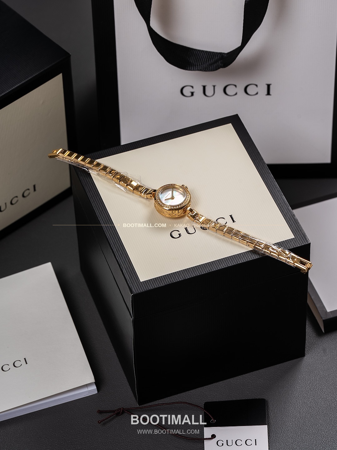 구찌 빈티지 골드톤 스틸 브레이슬릿 쿼츠 Gucci Vintage Gold Tone Steel Bracelet Quartz 22mm 1