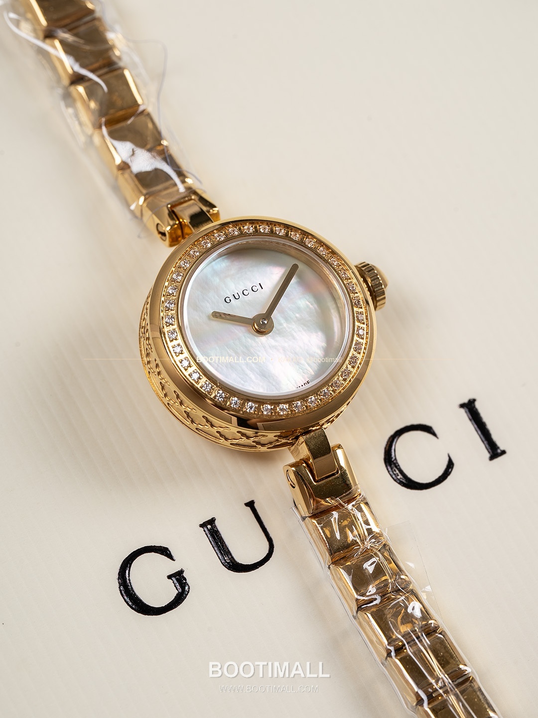 구찌 빈티지 골드톤 스틸 브레이슬릿 쿼츠 Gucci Vintage Gold Tone Steel Bracelet Quartz 22mm 4
