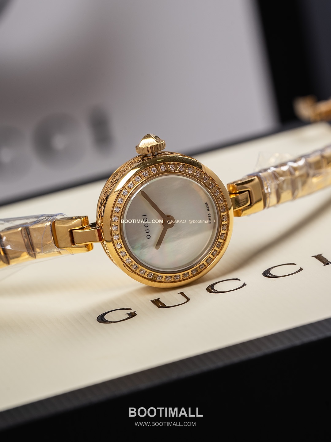 구찌 빈티지 골드톤 스틸 브레이슬릿 쿼츠 Gucci Vintage Gold Tone Steel Bracelet Quartz 22mm 5