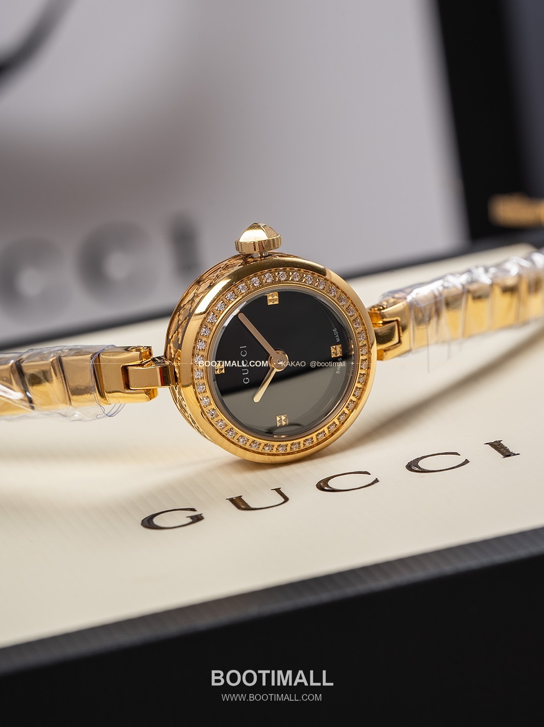 구찌 빈티지 골드톤 스틸 브레이슬릿 쿼츠 Gucci Vintage Gold Tone Steel Bracelet Quartz 22mm 5