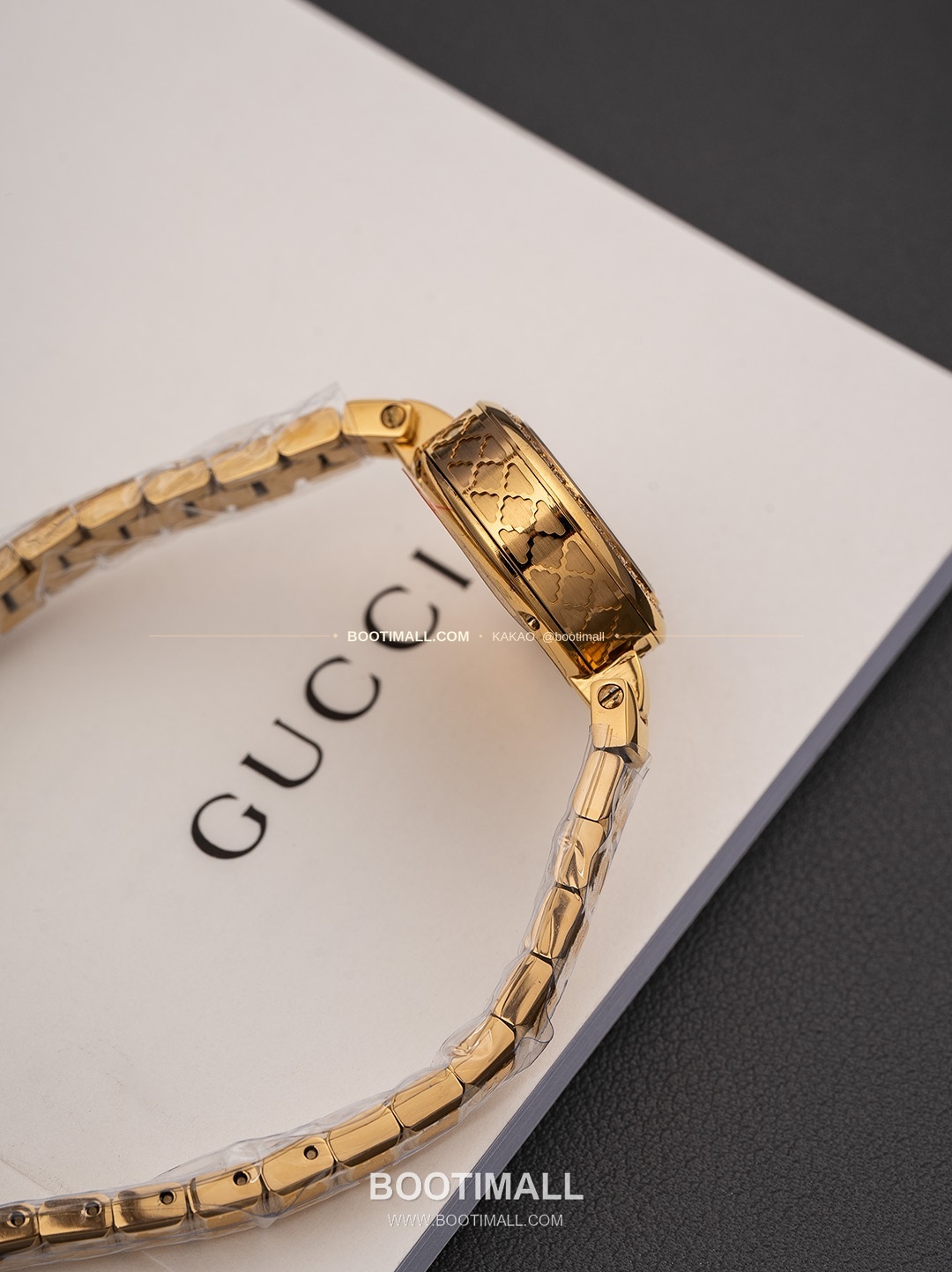 구찌 빈티지 골드톤 스틸 브레이슬릿 쿼츠 Gucci Vintage Gold Tone Steel Bracelet Quartz 22mm 7