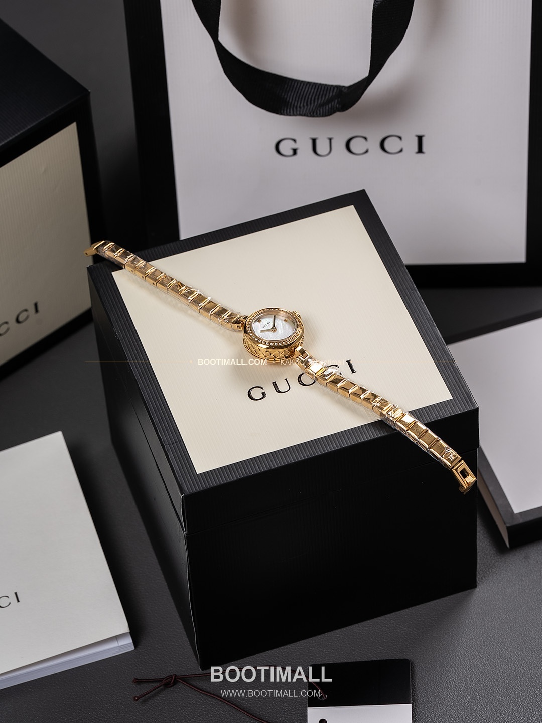 구찌 빈티지 골드톤 스틸 브레이슬릿 쿼츠 Gucci Vintage Gold Tone Steel Bracelet Quartz 22mm 1