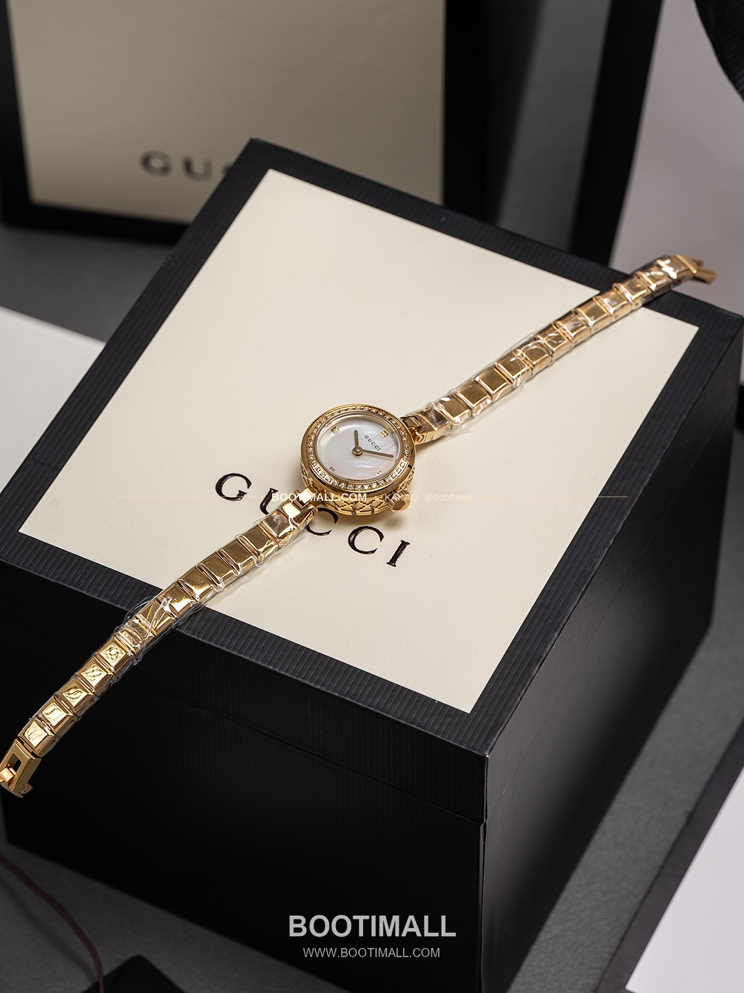 구찌 빈티지 골드톤 스틸 브레이슬릿 쿼츠 Gucci Vintage Gold Tone Steel Bracelet Quartz 22mm 2
