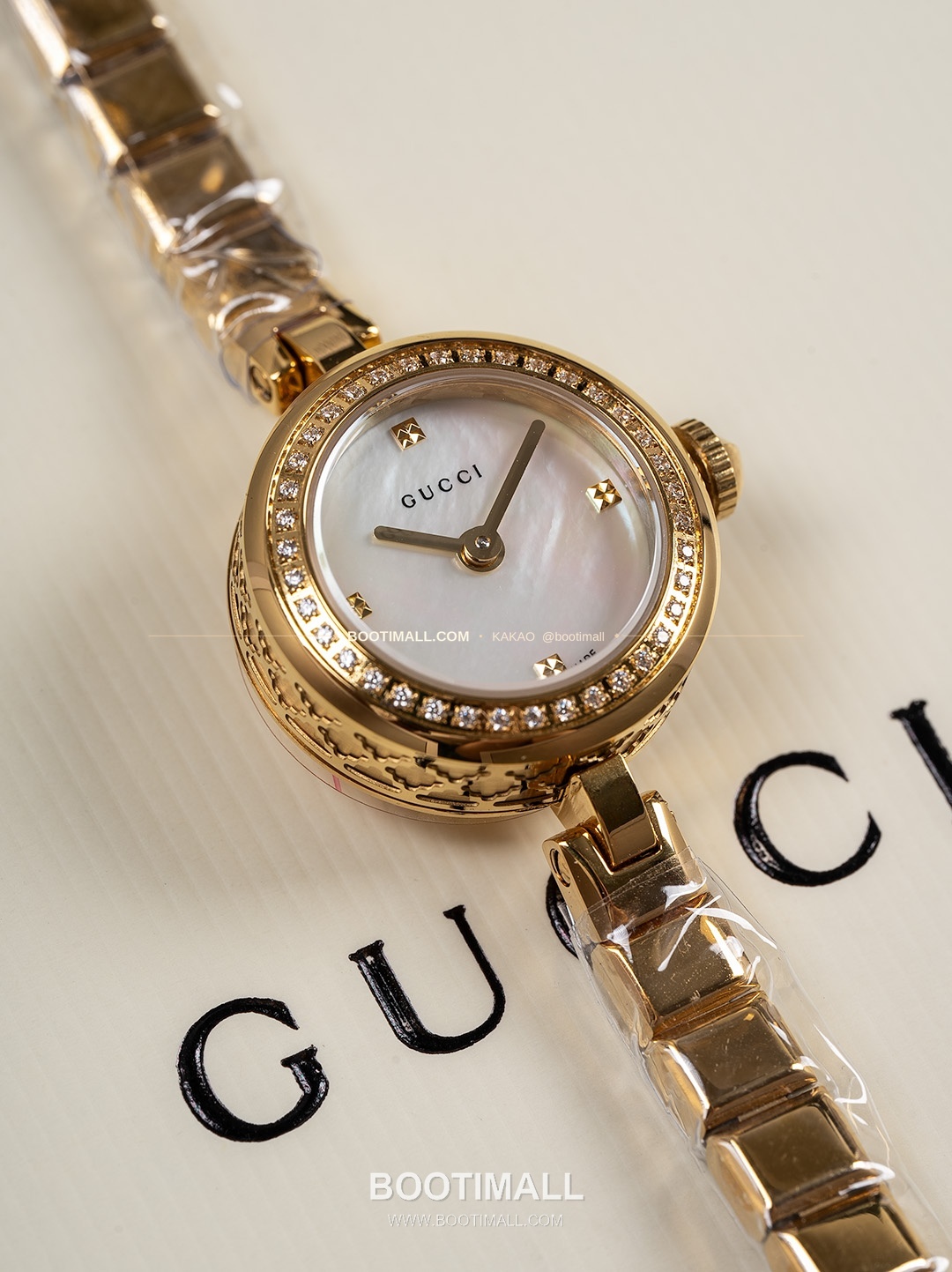 구찌 빈티지 골드톤 스틸 브레이슬릿 쿼츠 Gucci Vintage Gold Tone Steel Bracelet Quartz 22mm 4