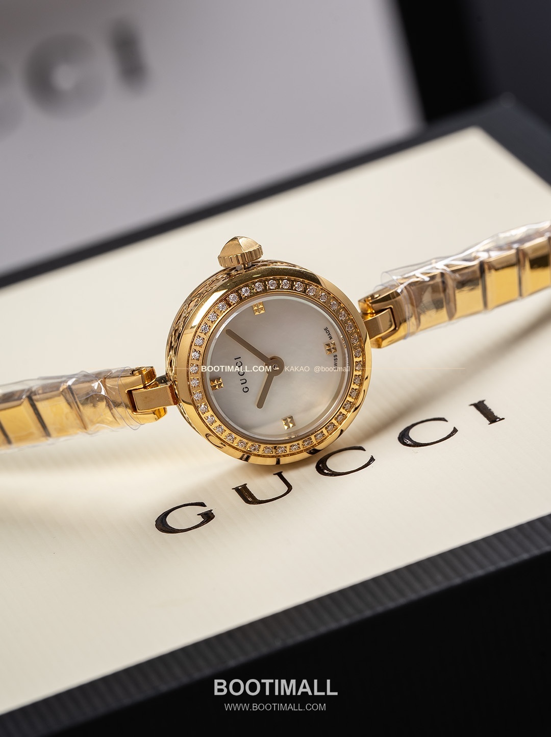 구찌 빈티지 골드톤 스틸 브레이슬릿 쿼츠 Gucci Vintage Gold Tone Steel Bracelet Quartz 22mm 5