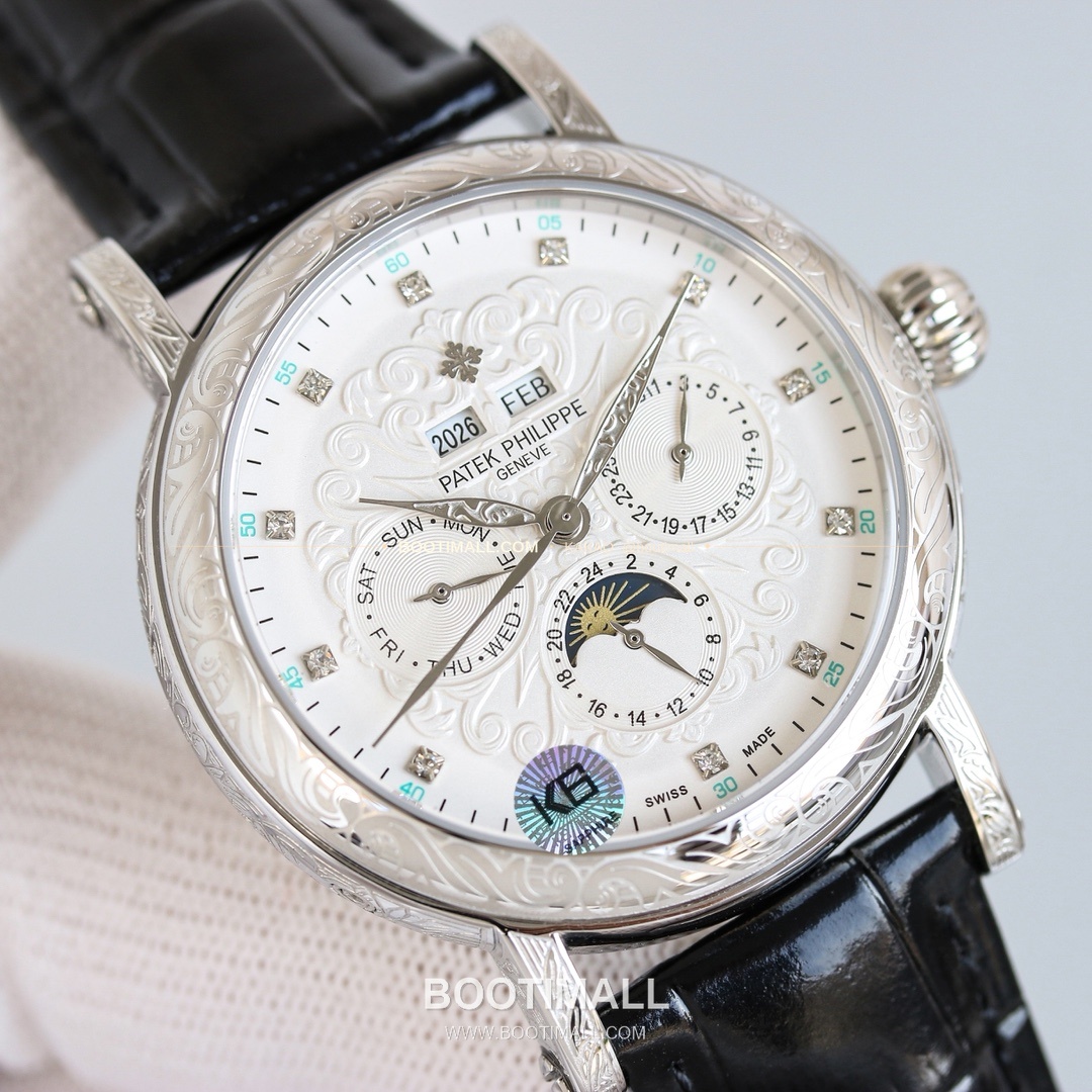파텍필립 칼라트라바 스틸 퍼페추얼캘린더 문페이즈 오토매틱 Patek Philippe Calatrava Steel Perpetual Calendar Moonphase Automatic 42mm 5