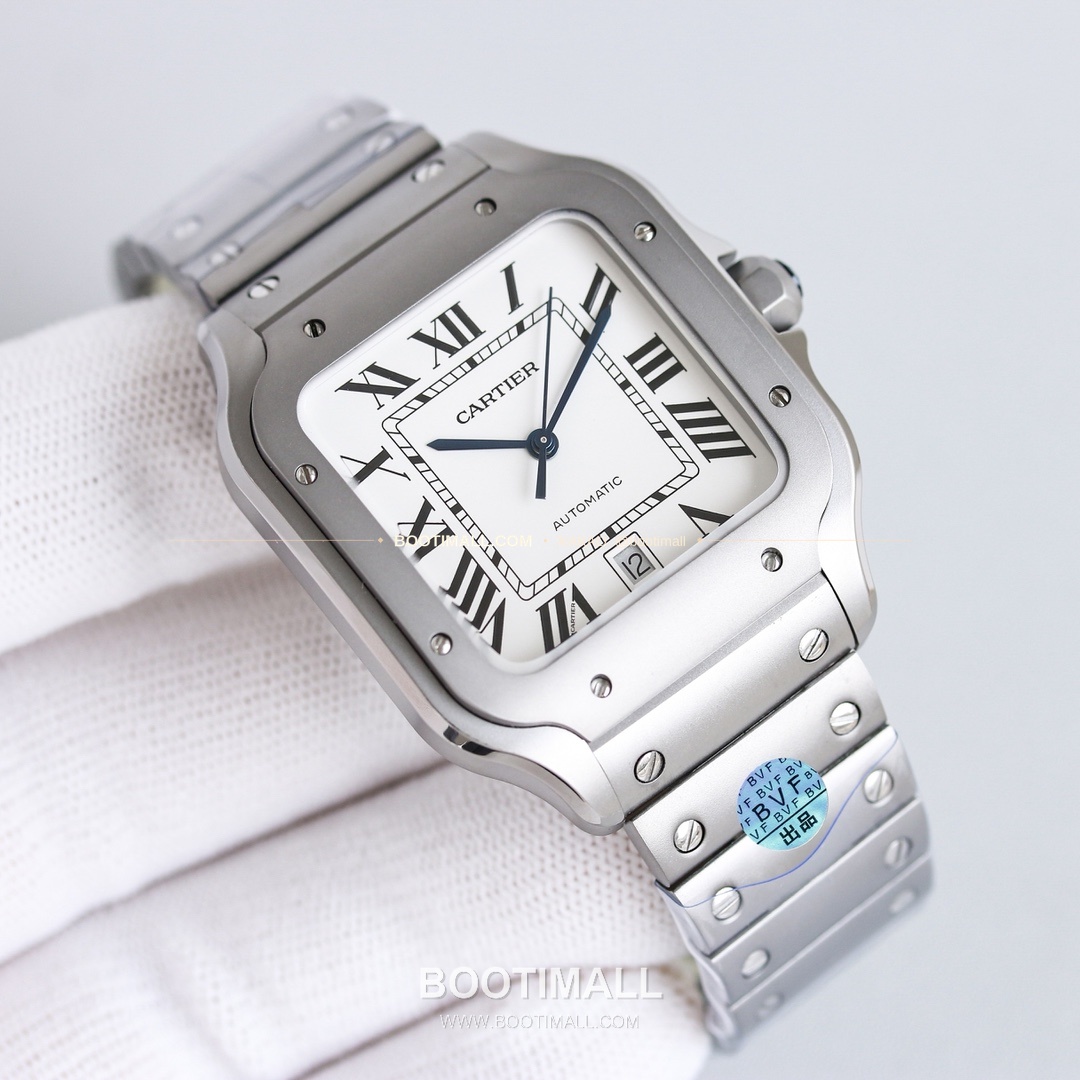 까르띠에 산토스 스틸 블루핸즈 오토매틱 Cartier Santos Steel Blue Hands Automatic 39.8mm 2