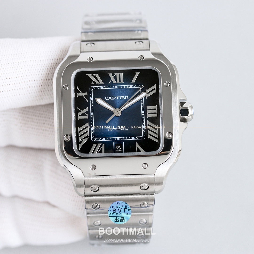 까르띠에 산토스 스틸 블루핸즈 오토매틱 Cartier Santos Steel Blue Hands Automatic 39.8mm 3