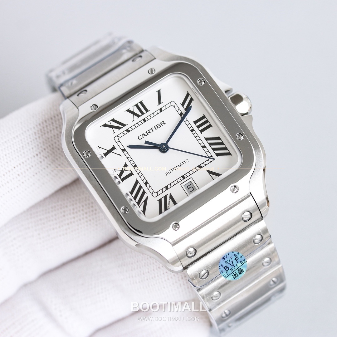 까르띠에 산토스 스틸 블루핸즈 오토매틱 Cartier Santos Steel Blue Hands Automatic 39.8mm 6