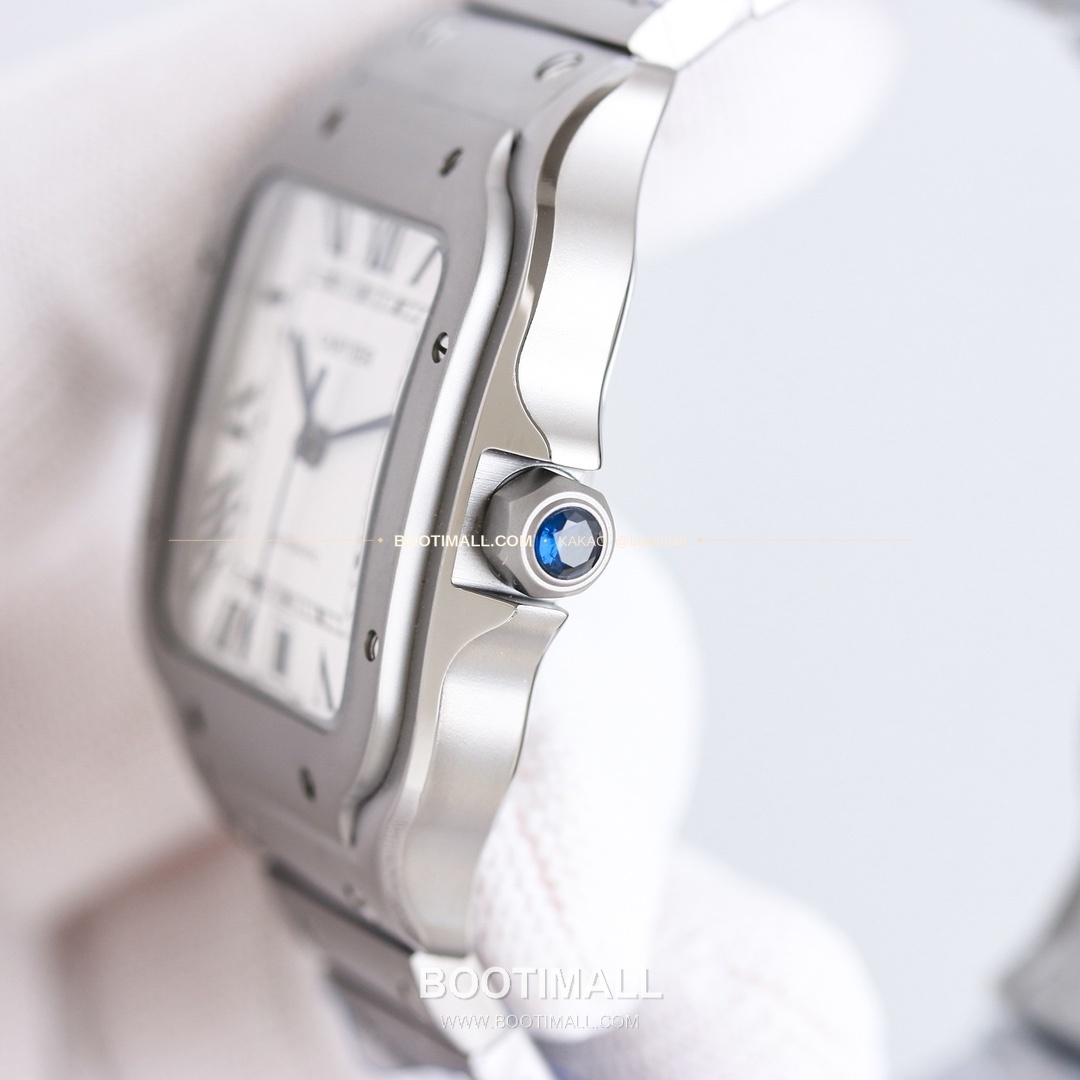 까르띠에 산토스 스틸 블루핸즈 오토매틱 Cartier Santos Steel Blue Hands Automatic 39.8mm 7