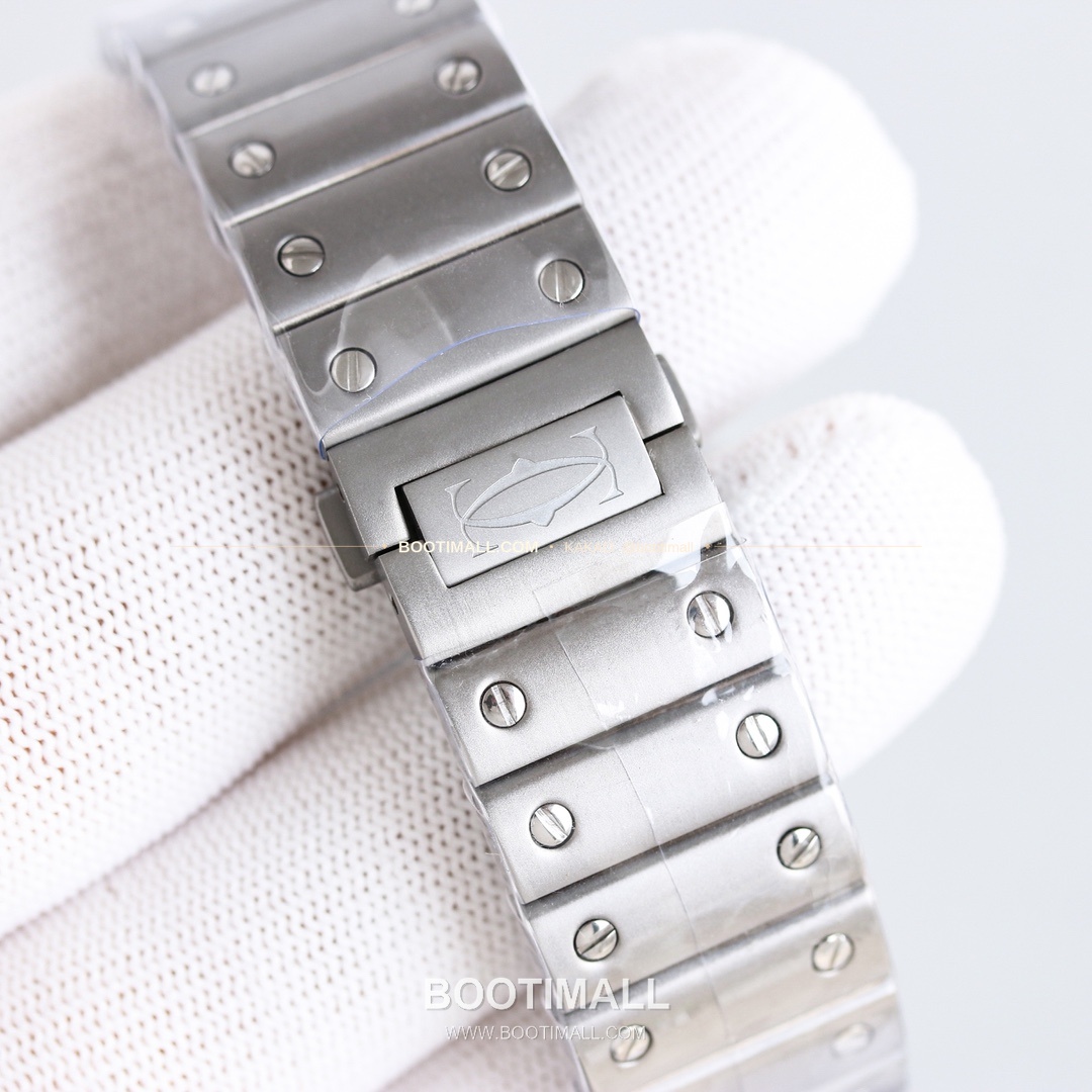 까르띠에 산토스 스틸 블루핸즈 오토매틱 Cartier Santos Steel Blue Hands Automatic 39.8mm 9