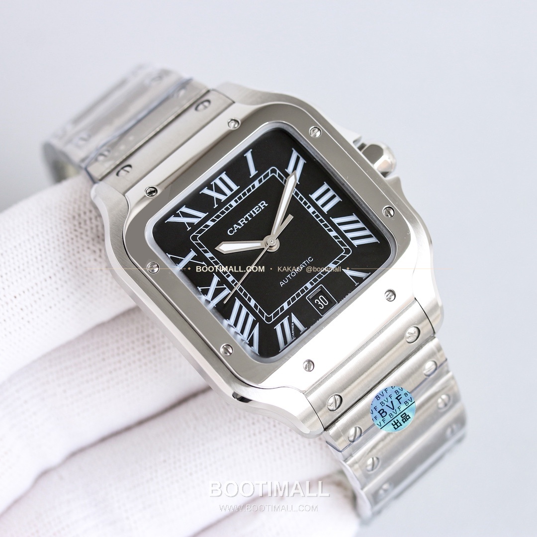 까르띠에 산토스 스틸 블루핸즈 오토매틱 Cartier Santos Steel Blue Hands Automatic 39.8mm 2