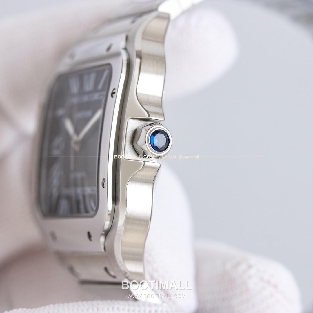 까르띠에 산토스 스틸 블루핸즈 오토매틱 Cartier Santos Steel Blue Hands Automatic 39.8mm 3