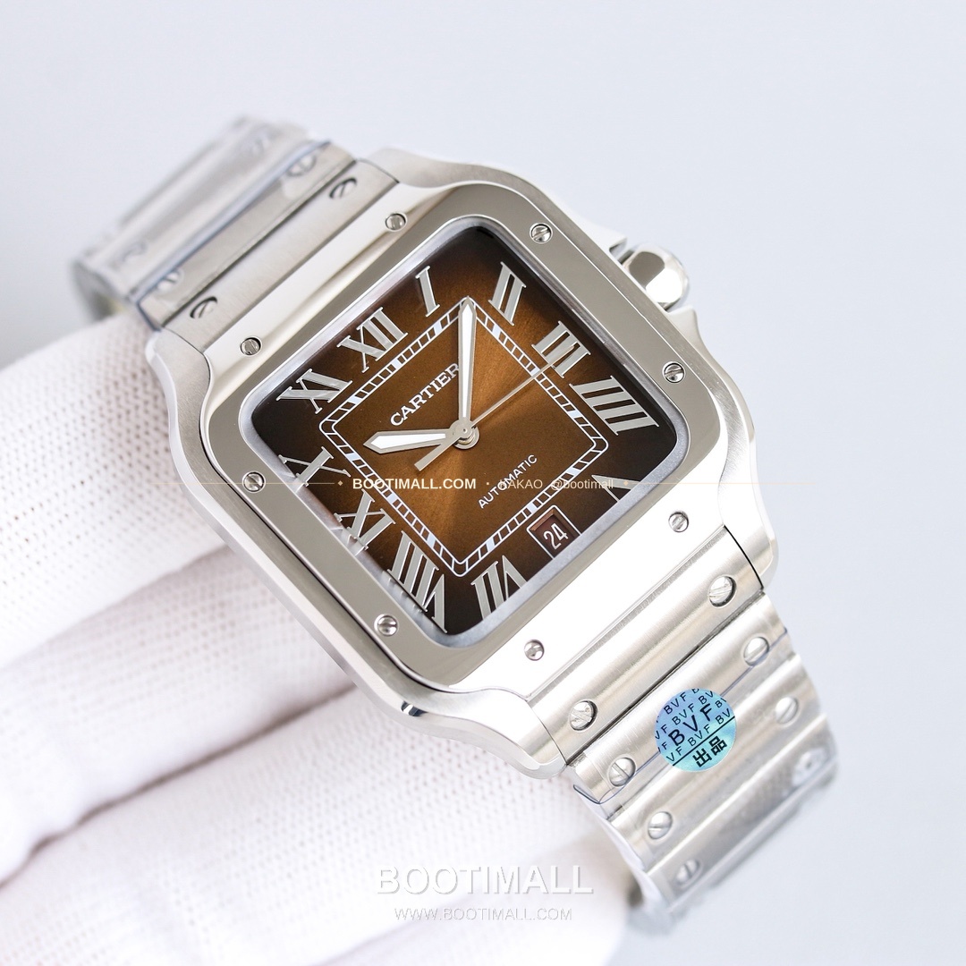 까르띠에 산토스 스틸 블루핸즈 오토매틱 Cartier Santos Steel Blue Hands Automatic 39.8mm 5