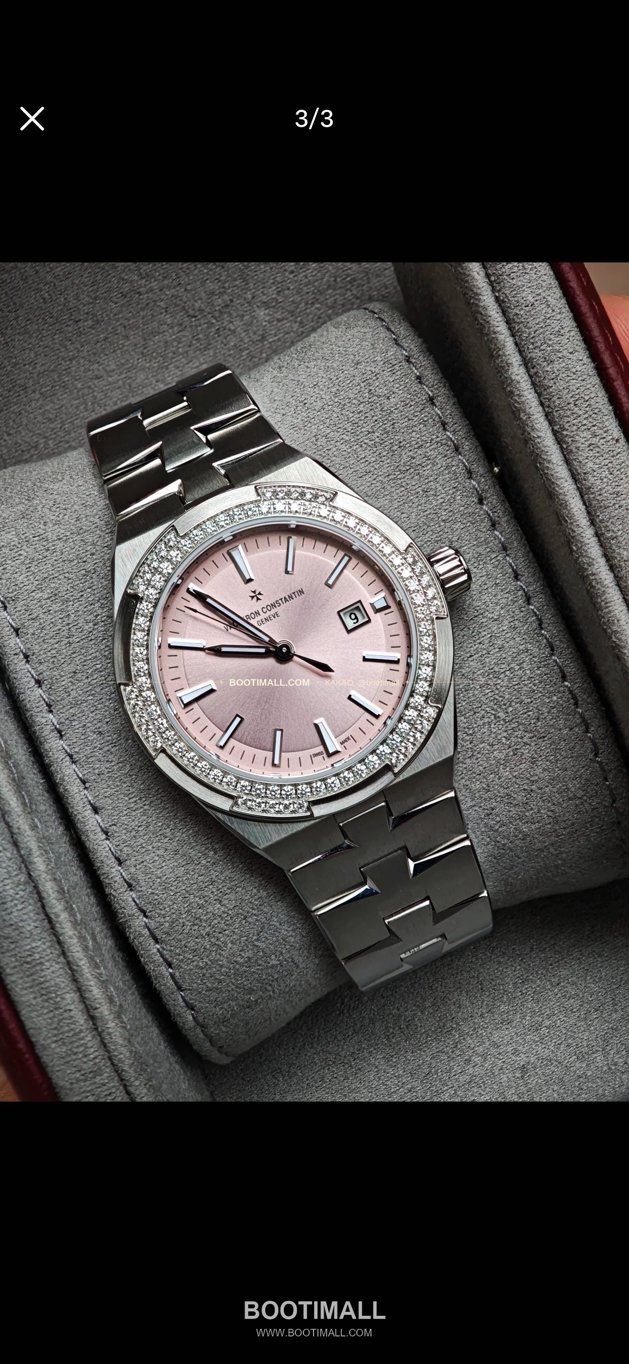 바쉐론콘스탄틴 오버시즈 스틸 선레이 다이얼 쿼츠 Vacheron Constantin Overseas Steel Sunray Dial Quartz 33mm 3