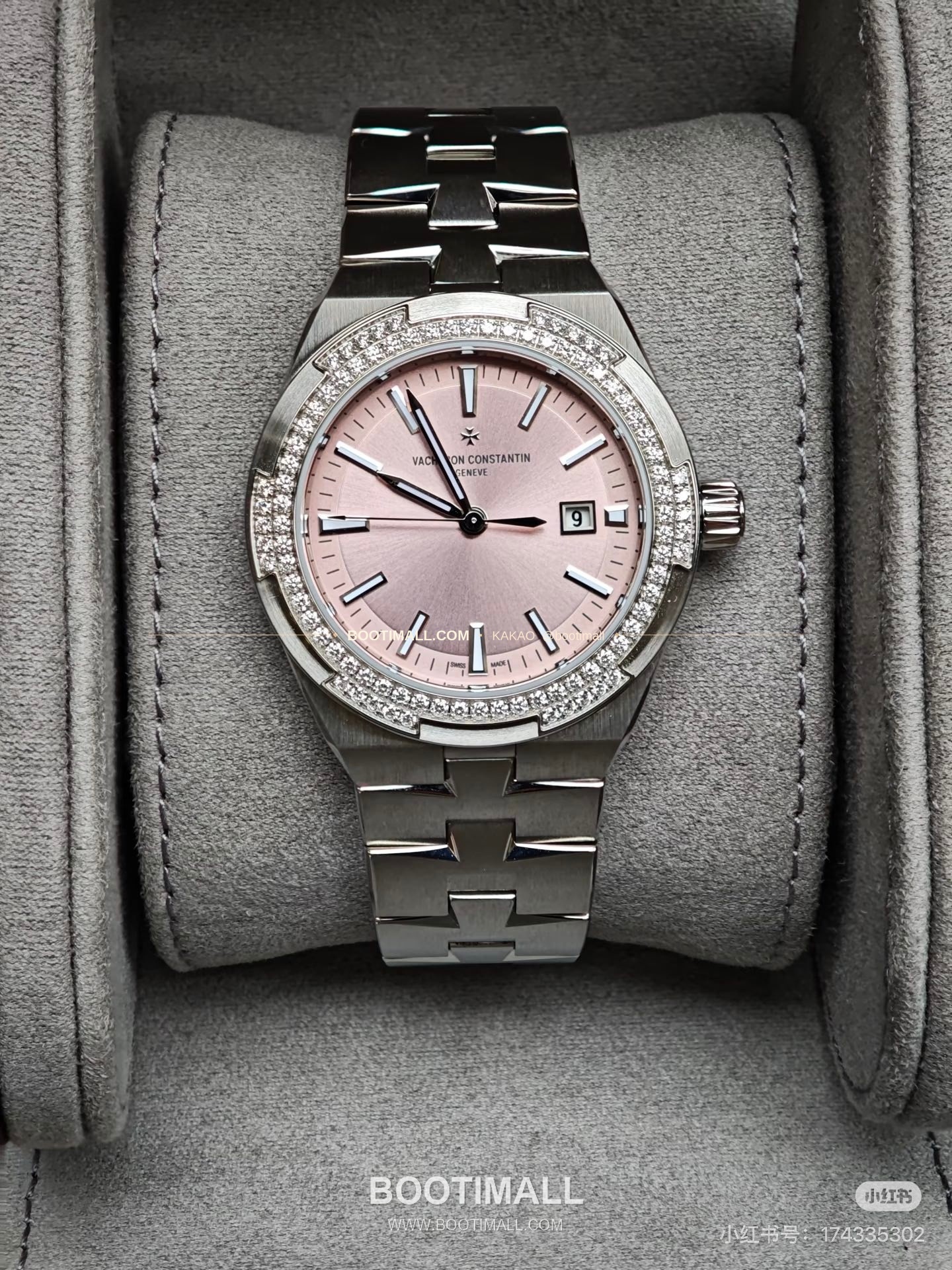 바쉐론콘스탄틴 오버시즈 스틸 선레이 다이얼 쿼츠 Vacheron Constantin Overseas Steel Sunray Dial Quartz 33mm 8