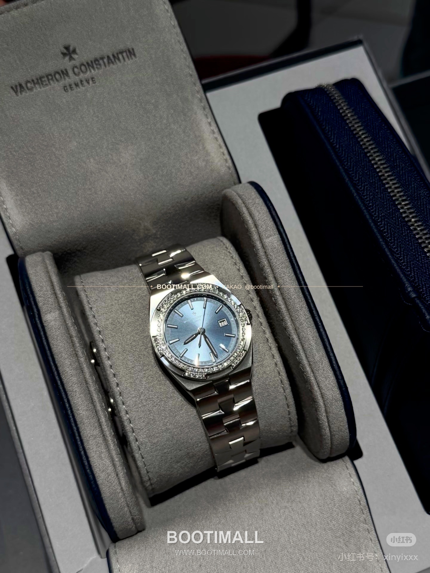 바쉐론콘스탄틴 오버시즈 스틸 선레이 다이얼 쿼츠 Vacheron Constantin Overseas Steel Sunray Dial Quartz 33mm 2
