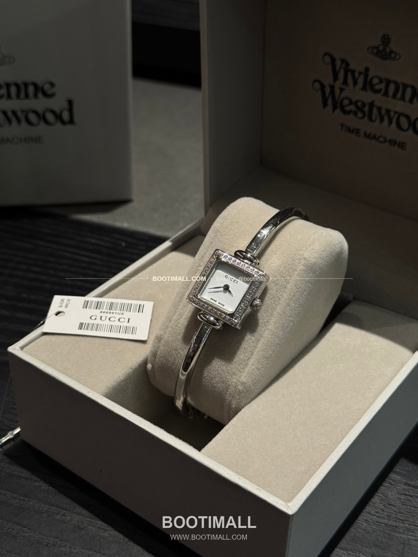 구찌 스퀘어 스틸 자개 다이얼 브레이슬릿 쿼츠 Gucci Square Steel Mother of Pearl Bracelet Quartz 20mm 6