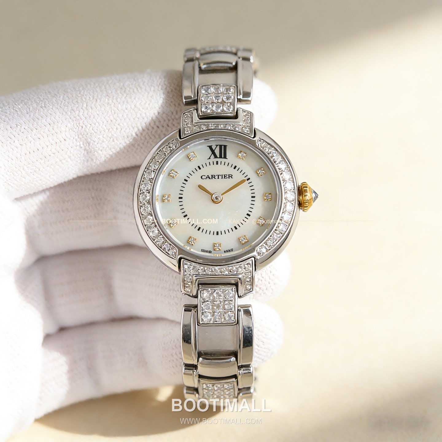 까르띠에 토르튀 스틸 다이아 문페이즈 쿼츠 Cartier Tortue Steel Diamond Moonphase Quartz 30mm 1