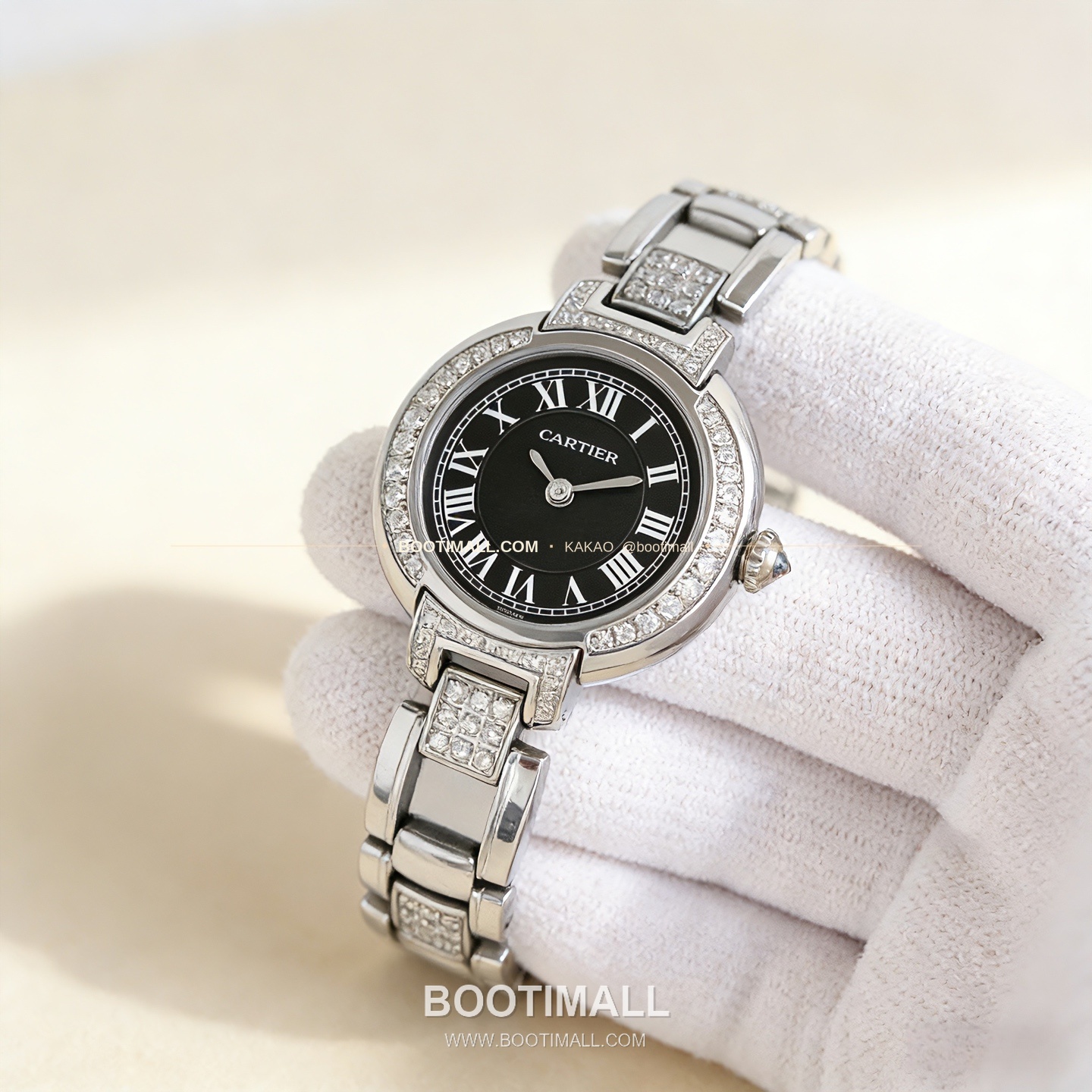 까르띠에 토르튀 스틸 다이아 문페이즈 쿼츠 Cartier Tortue Steel Diamond Moonphase Quartz 30mm 4