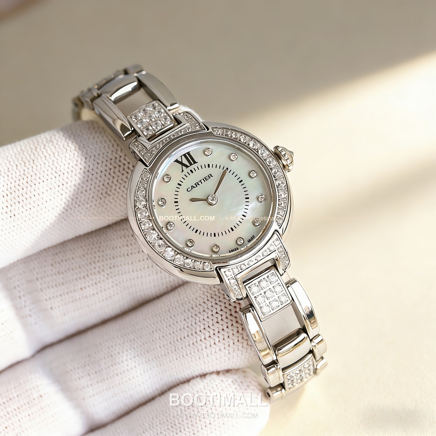 까르띠에 토르튀 스틸 다이아 문페이즈 쿼츠 Cartier Tortue Steel Diamond Moonphase Quartz 30mm 5