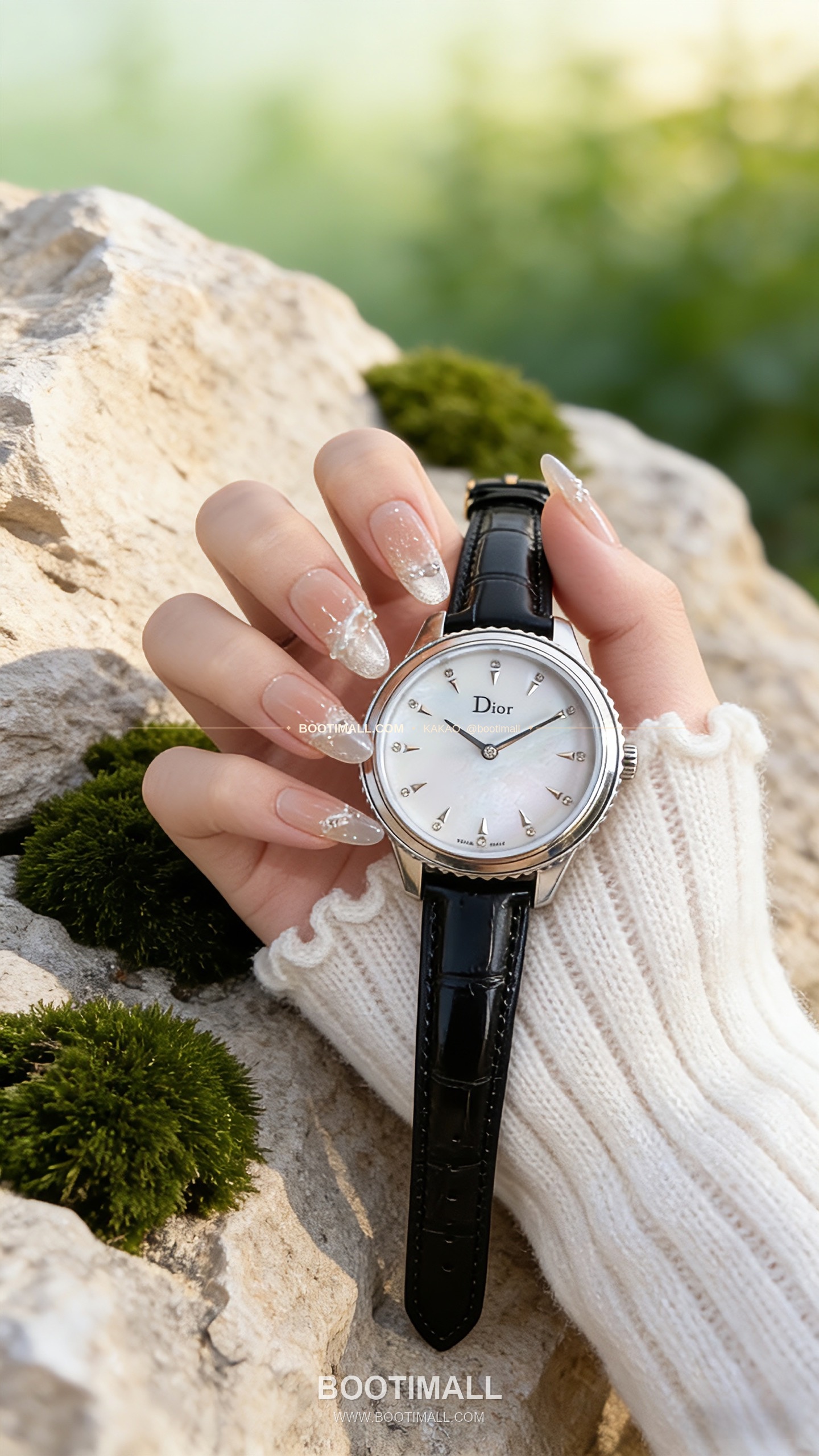 디올 몽테뉴 VIII 스틸 버건디 다이얼 쿼츠 Dior Montaigne VIII Steel Burgundy Dial Quartz 33mm 3