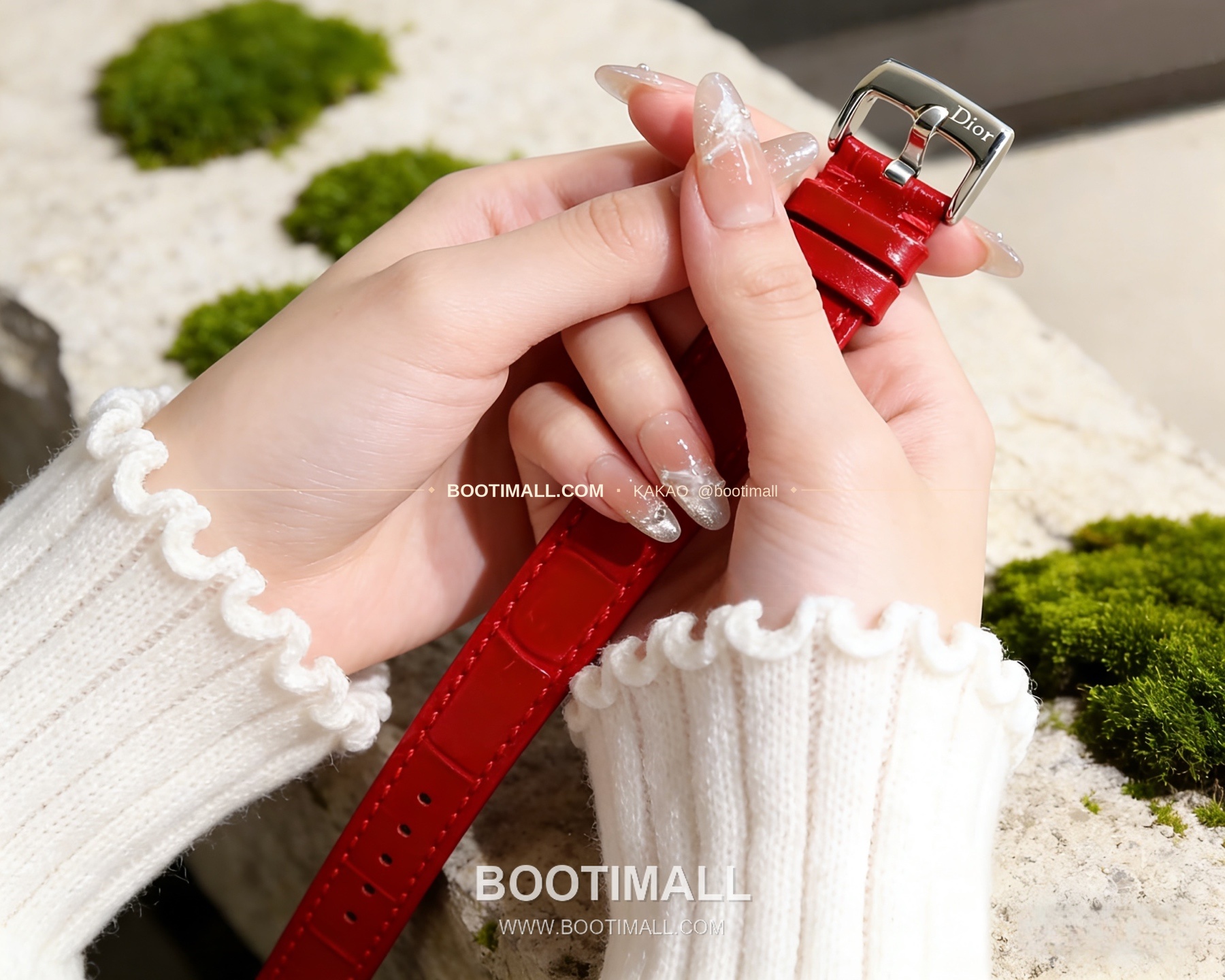 디올 몽테뉴 VIII 스틸 버건디 다이얼 쿼츠 Dior Montaigne VIII Steel Burgundy Dial Quartz 33mm 8