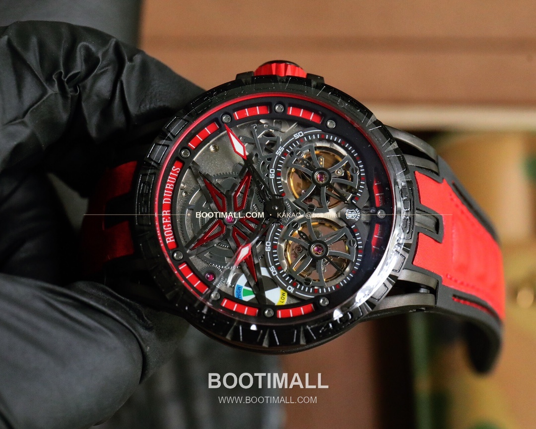 로저드뷔 엑스칼리버 스켈레톤 더블밸런스 DLC 티타늄 오토매틱 Roger Dubuis Excalibur Skeleton Double Balance DLC Titanium Automatic 46mm 4